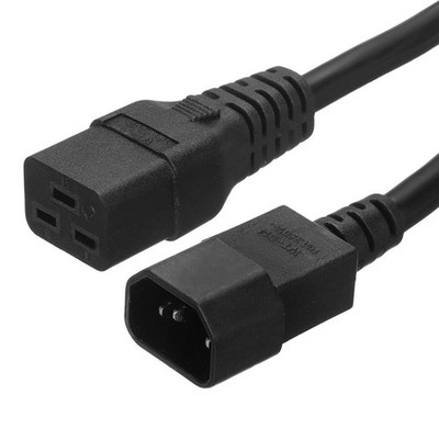 Netzkabel 3-polig C14 Stecker auf C19 Buchse 1,2 m 4 Fuß 250 V 10 A 16 A