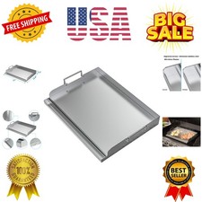 Universal Stainless Steel Griddle Flat Top Plate with Even Heating Bracing fo...