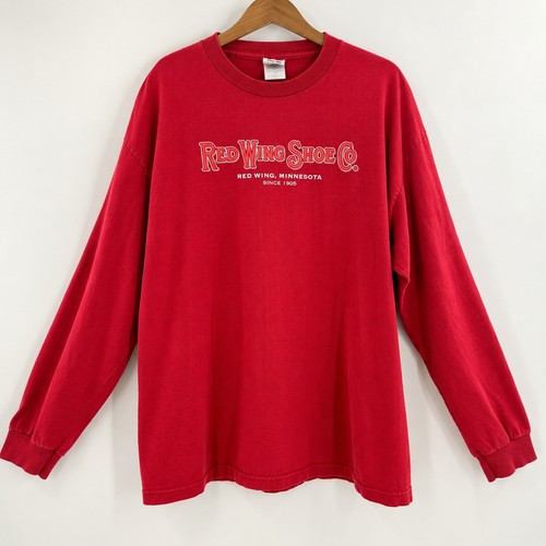 Red Wing, Red Wing Shoe Co Workwear Gorpcore Long Sleeve T Shirt Mens XL Red Graphic Tee