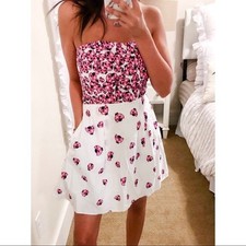 Lilly Pulitzer Felicity Strapless Dress Ladybug Garden Size 10 Womens