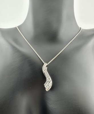 14k/10k Gold 0,50ct Natürlicher Diamant Tropfen Anhänger Seil Kette Halskette 2,3dwt