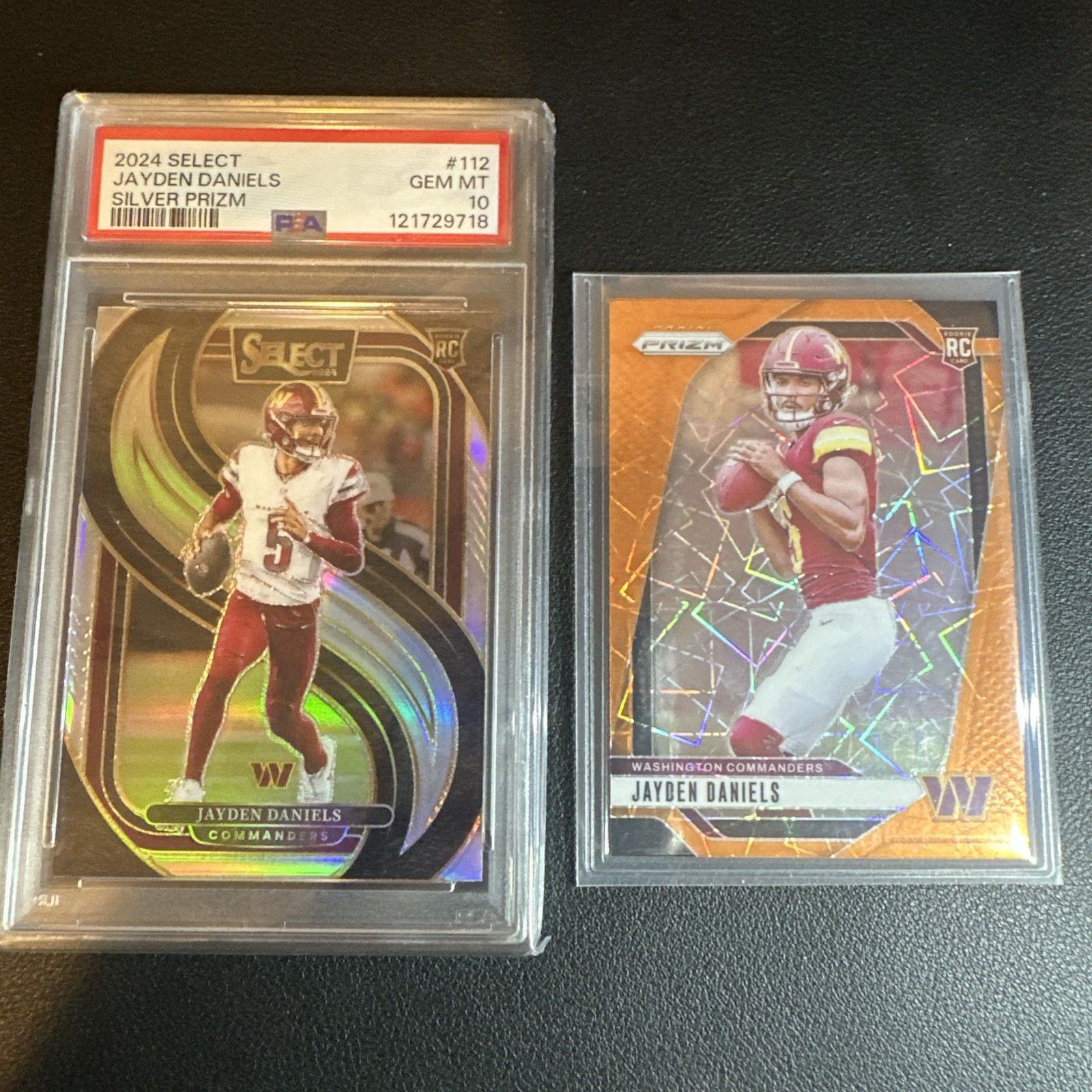2024 Select Jayden Daniels 🔥 Silver Prizm PSA 10 Premier Level RC+ orange lazer view 5