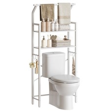 2-Tier Over The Toilet Storage, Multifunctional Vertical Over Toilet Bathroom...