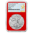 2021 (W) $1 Type 2 American Silver Eagle NGC MS70 ER West Point Star Label Red
