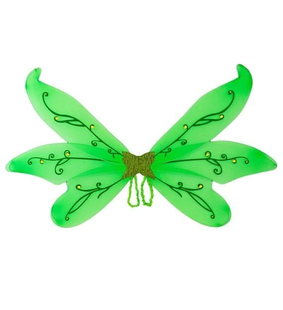 Ladies Maxi Green Fairy Wings with Gems 125x72cm Fancy Dress Accessory
