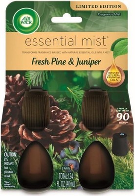 Air Wick Essential Mist   Twin Refill Fresh Pine & Juniper, 2 Refills