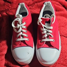 Tommy Hilfiger Para Hombre Rojo Lona Con Cordones Tenis Punta Redonda Talla 10 EE. UU. W80726