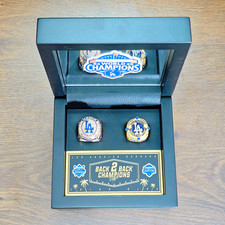 2025+24 Los Angeles Dodgers World Series Back To Back Champions 2 Rings With Box