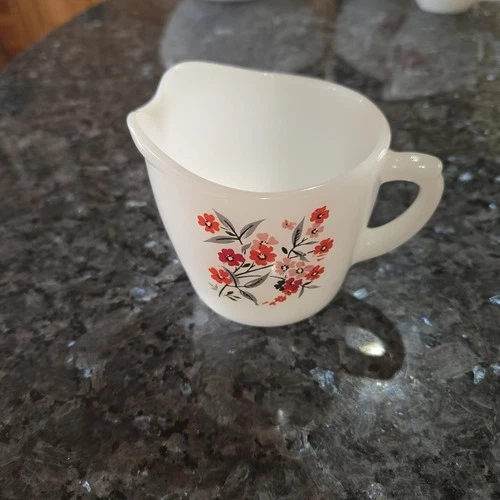 Fire King Primrose Creamer 3 1/2 " Diameter 3" Deep Excellent Condition Vintage