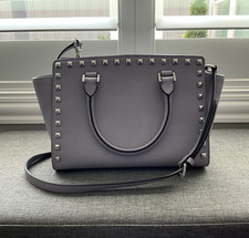 Michael Kors Selma Medium Studded Saffiano Le...