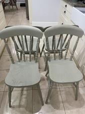 Set of 4 Solid Pine Wood Farmhouse Dining Chairs
