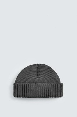 New Zara Men Short Knitted Hat M 3166/323 Gray beanie warm winter