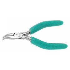 Excelta 4 3/4 in TealShield(TM) Bent Long Nose Plier Standard Cushioned Grip