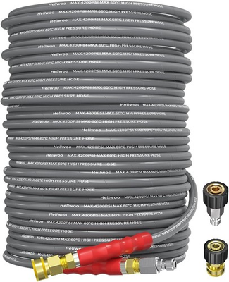 #ad 200FT 1 4quot; Pressure Washer Hose 4200PSI Flexible Wire Extension Hose W Couplers $149.89