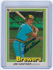 1981 BREWERS Jim Gantner signed card Donruss #204 AUTO Autographed Milwaukee