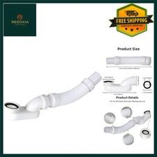 Flexible Freestanding Tub Drain Kit - Low Profile Flat P Trap for Bathtub Sho...