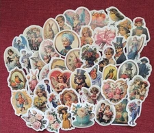 50pc VICTORIAN STYLE WATERPROOF VINYL STICKERS/DECALS #2