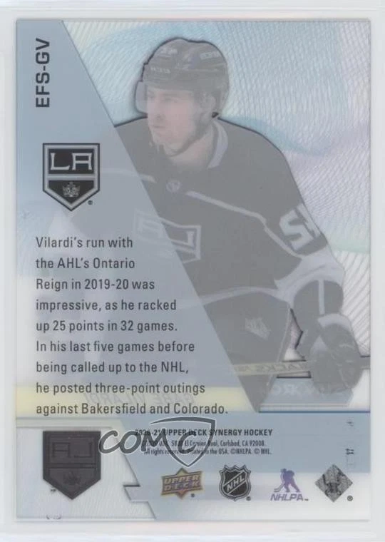 2020-21 Upper Deck Synergy Exceptional Futures Black /99 Gabe Vilardi Rookie RC - Image 2 of 2