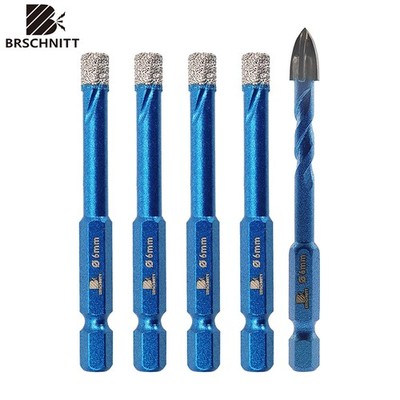 Diamond Drilling Core Bit Set Quick-fit Cutter Hole Saw 5pcs 1/4'' Granite Stone