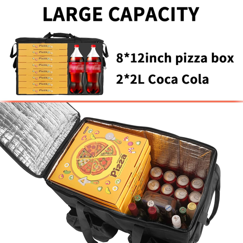 Essen Liefertasche XXL - 23X14X15 Zoll, wasserabweisend groß isoliert heiß & c - Bild 4 von 9
