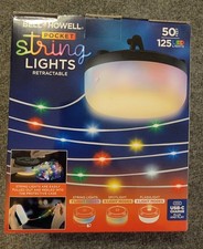 125 LED, 50 ft Battery Operated Rechargeable Multi Color Integrated Light String