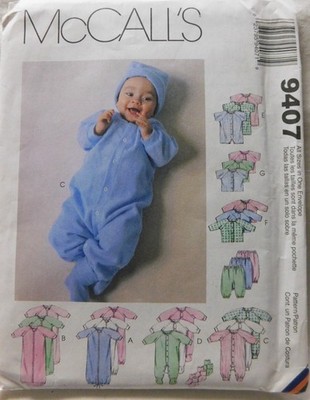 McCall's Pattern 9407 Infant's Romper, Top, Pants Size S, M, L XL Uncut