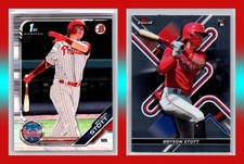 Baseball Card Lot ~2 Bryson Stott RC 1st Bowman Topps Finest Phillies