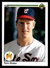 1990 Upper Deck - Star Rookie Tom Drees #3 (RC) Baseball Sports Card Raw. rookie card picture