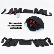Mauk Werkzeugg&uuml;rtel mit 6 Taschen & Brustbeutel Werkzeugtasche Werkzeug Beutel