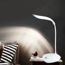 USB LED Desk Light Dimmable Bedside Reading Lamp Rechargeable Touch Control -