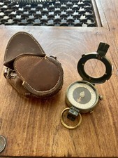 WWI British Officer's Verner’s Pattern VIII Prismatic Compass 1917 +Leather Case