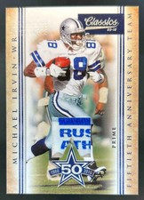2010 Panini Classics Michael Irvin Cowboys 50th Laundry Tag Patch Prime #1/1