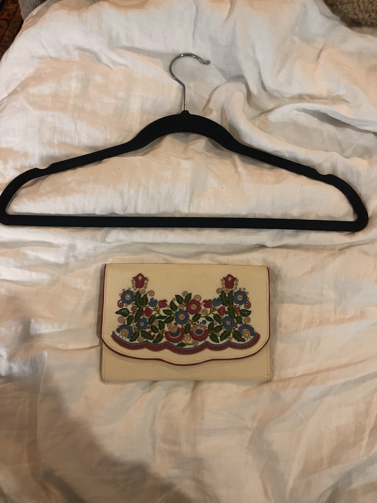 Hungarian Embroidered Purse Clutch Floral - image 2