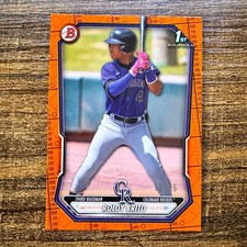 2026 Bowman Roldy Brito #BP-21 1st Orange Scorebook Pattern #12/25 COL Rockies