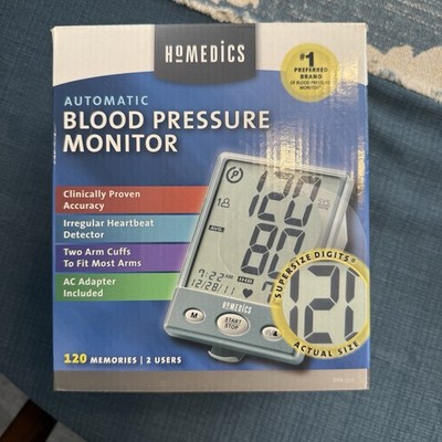 Homedics BPA-201: Automatic Arm Blood Pressure Monitor, 2 Users - Mint