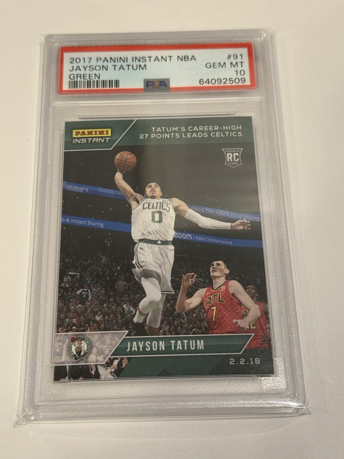 Panini Instant NBA Jayson Tatum Green RC #10/10 POP 1 🔥GEM MINT PSA 10 Boston view 1