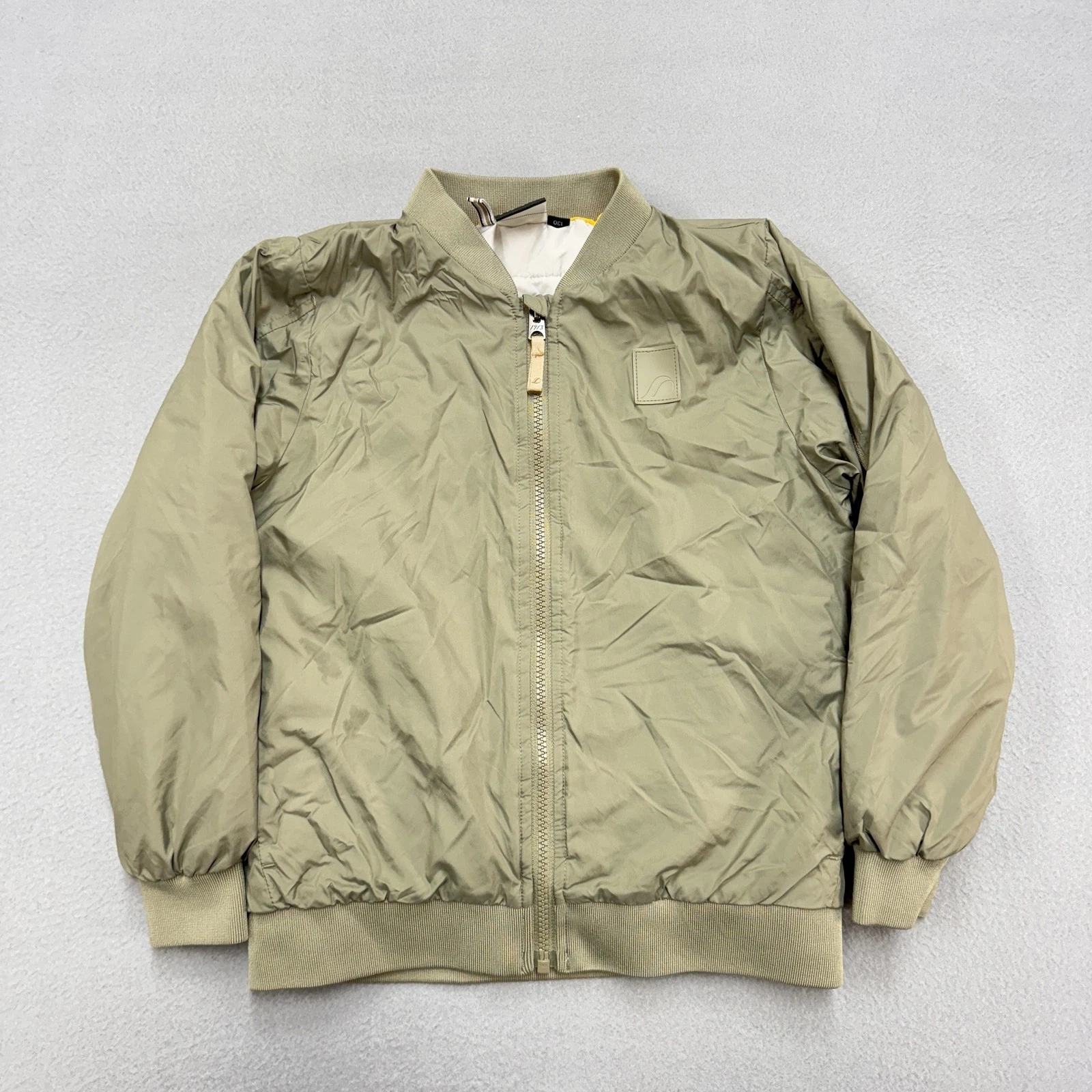 Didriksons Jacket Youth 130 Green Bomber Lightweight Zip Pocket Kids Outdoors
