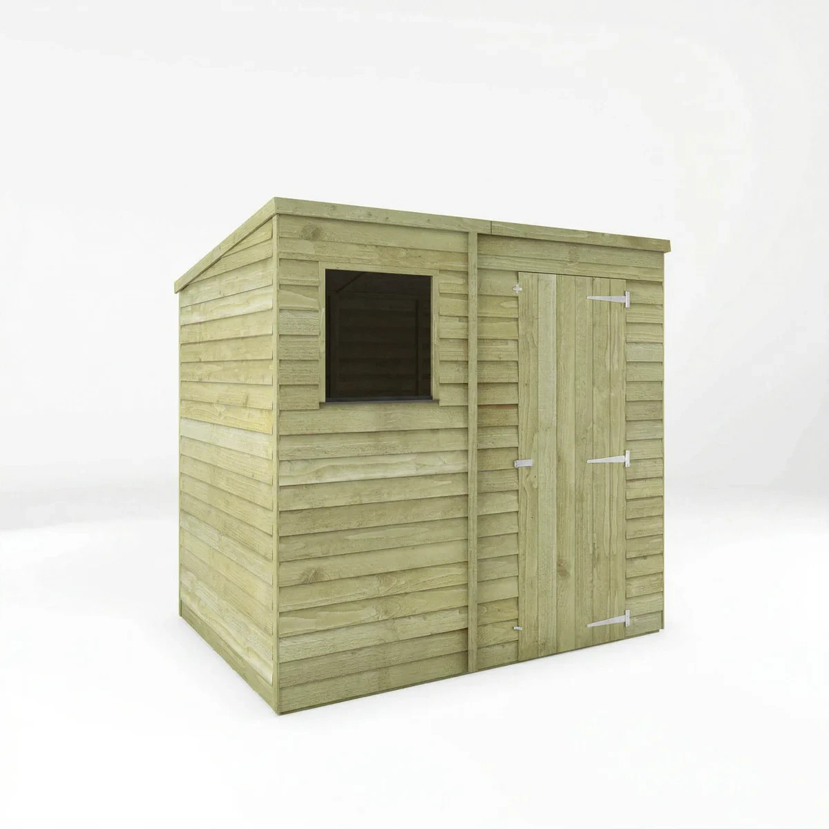 7x5 Wooden Garden Shed Overlap Pent Single Door Windows Storage 7ft 5ft