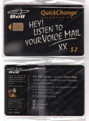 $2. (Plain) Hey! Listen To Your Voice Mail XX SEALED! Phone Card