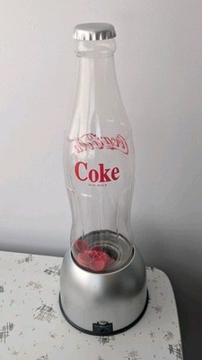 Coca Cola Lighted 21  Coke Bottle Bubbler Lava Style Lamp w/ Floating Caps READ