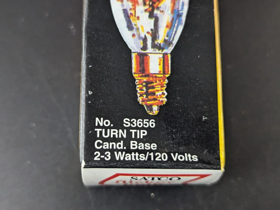 x22 Satco C9 S3656 3W 120V Flame Tip 32mm E12 Candelabra Base Flicker Bulb - Image 3 of 4