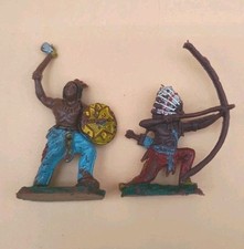 Vintage 1960's Toy Plastic Indians Figures