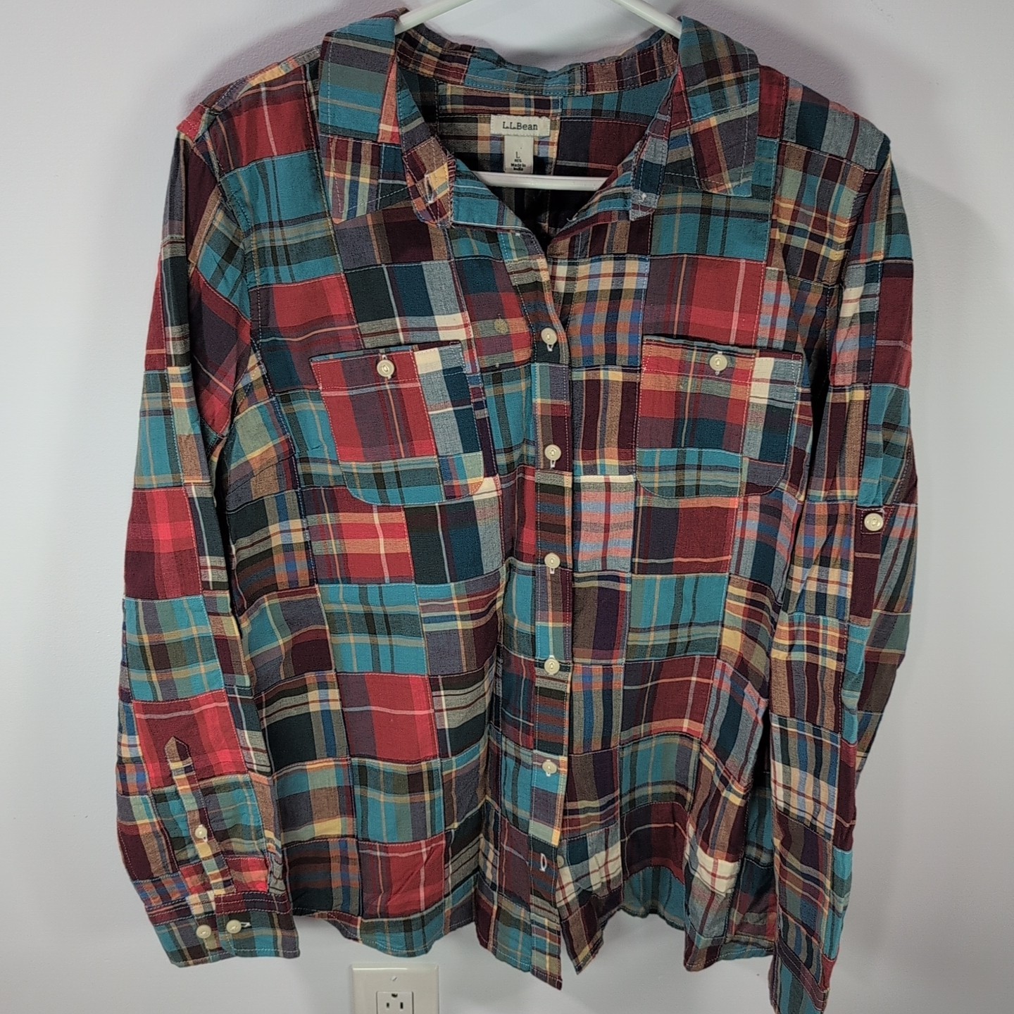 LL Bean Patchwork Button Down Shirt And Shorts Ma… - image 4