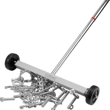 HORUSDY 17 Inch Rolling Magnetic Sweeper with Wheels 38" Telescoping Pickup Tool