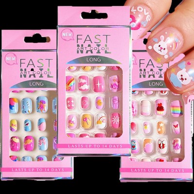 5D Cartoon Nail Tips- Self Adhesive Artificial Nails DIY Colorful Manicure Decor