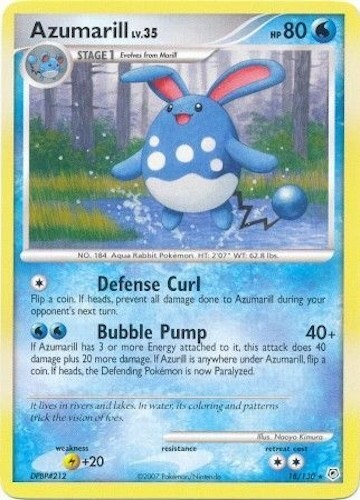 Pokémon TCG - Azumarill - 18/130 - Rare - Diamond & Pearl (Base) [Moderate Play]