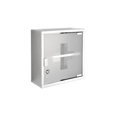 Armoire à pharmacie Metaform Mayday en acier inoxydable et verre 27xh28,5x12 cm