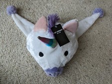 Top Drawer Unicorn Plush Dangle White Kids Hat