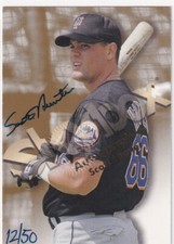 1999 SKYBOX PREMIUM SCOTT HUNTER AUTOGRAPHICS BLUE INK ROOKIE /50