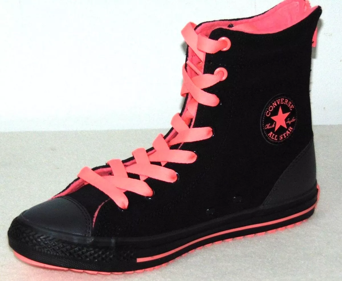 GIRL&#039;S JUNIOR CONVERSE CTAS HI RISE BOOT X HI BLACK-PINK SIZE: 2